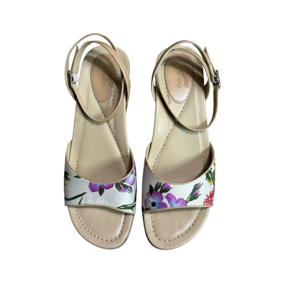 Dansko - Floral Wedge Strappy Comfort Sandals Sz 39 - Picture 4 of 8